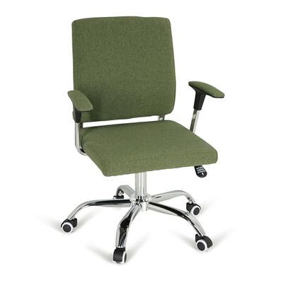 hjh OFFICE 719904 Silla de Oficina giratoria Charles I Tela Verde, Silla de Escritorio con reposabrazos, Ajuste Altura