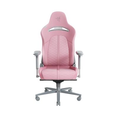 Razer Enki - Silla para Juegos Premium con Soporte Lumbar Integrado (cuero sintético Multicapa, Acolchado de Espuma, Almohadilla para la Cabeza, Altura Ajustable) Quartz