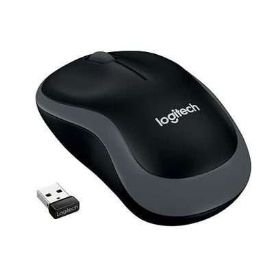 Logitech M185 Mouse Wireless, 2,4 GHz con Mini Ricevitore USB, Durata Batteria di 12 Mesi, Tracciamento Ottico 1000 DPI, Ambidestro, Compatibile con PC, Mac, Laptop - Grigio