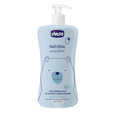 CHICCO Natural Sensation Bagno Shampoo Senza Lacrime, Con Aloe e Camomilla, Azione Idratante e Lenitiva, Deterge la Pelle e i Capelli del Bambino con Delicatezza, 500 ml