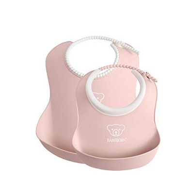BabyBjörn Feeding Bib Set, 2 stuks, Poeder Roze