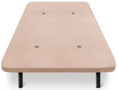 HOGAR24 ES | Base Tapizada 105x200 cm | Tejido 3D en Color Beige | Incluye Válvulas de Transpiración | Juego de 6 Patas de 26 cm
