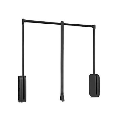 Emuca hanging, pull down wardrobe rail lift, adjustable width 830-1150mm (31,4-45,27 inch), titanium colour, Steel and plastic