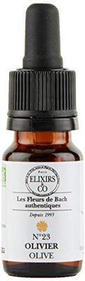 Elixirs & Co - Elixir Unitaire aux Fleurs de Bach - Olivier N°23 - Les Fleurs de Bach - Remède Naturel - Bien-être - Vegan - Bio - 100% Naturel - Made in France - 10ml