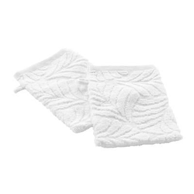 Douceur d'Intérieur Amazone 2 Guanti da Bagno, 15 x 21 cm, Bianco, 100% Cotone