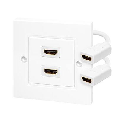 Logilink HDMI 2-portars vägguttagsadapter – vit