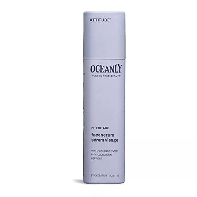 ATTITUDE Oceanly Sérum Visage Solide, EWG Verified, Ingrédients d'Origine Naturel, Soin pour la Peau Végane, PHYTO AGE, Sans Parfum, 30 g