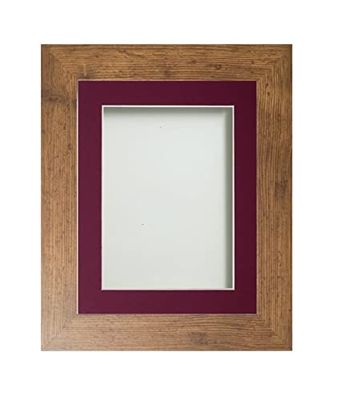 Frame Company Watson Rustic Picture Photo Frame fitted with Perspex, A1 with Plum Mount for image size A2