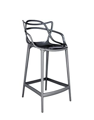 Kartell Masters Stool, falha metalizado, titânio, H. 65 cm