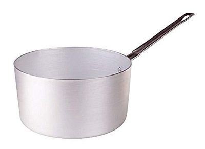 Pentole Agnelli PCMX0522 Casseruola Alta in Alluminio con Manico, Inox, 22 cm