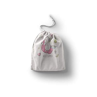 Bonamaison Printed Cotton Produce Bag with Drawstring, Reusable Grocery Bag, Biodegradable Eco-Friendly Bags, Travel Pouch, Sachet Bags, Shopping Bag, Eco Friendly, Foldable, Size: 40x50 Cm