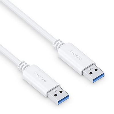 PureLink Câble USB-A vers USB-A, USB 3.1 Gen 1 avec transfert de données 5 GO/s, blanc, 0,50 m