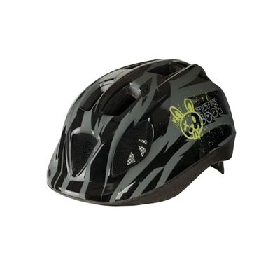 POLISPORT 8740400022 - Juniorhelm Cool Rabbit voor kinderen van 4 tot 6 jaar met 10 ventilatieopeningen, veilige pasvorm en insectenbescherming, ideaal voor fietsen en skaten in Donkergrijs/Zwart