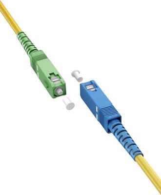 goobay 59658 glasvezelkabel (FTTH) / single-mode (OS2) simplex/SC APC (8°) mannelijk naar SC-UPC (8°) mannelijk/glasvezelkabel / 1 meter