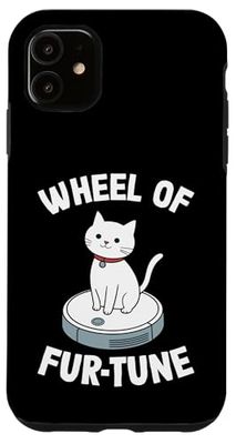 Wheel Of Fur-Tune Cat On Robot Vacuum Cleaner Cat Case for iPhone 11