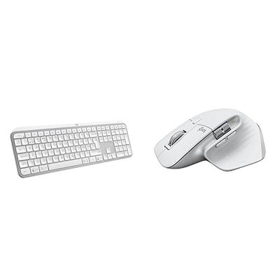 Logitech MX Keys S Trådlöst Tangentbord, låg profil, tyst skrivning, programmerbara tangenter, Pan Nordic QWERTY, Logitech MX Master 3S - Trådlös mus för topprestanda med ultrasnabb scrollning