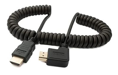 System-S Cavo HDMI 1.4, 2 m, standard maschio a maschio, adattatore a spirale, colore: nero