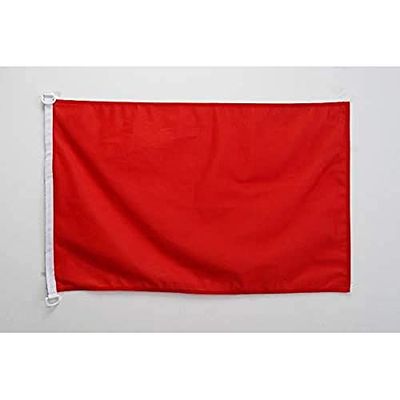 AZ FLAG Bandera Unicolor Rojo 90x60cm Uso Exterior - Bandera ROJA 60 x 90 cm Anillos