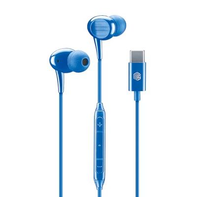 Music Sound - In-ear hoofdtelefoon - Bedraad hoofdtelefoon met microfoon - USB-C compatibiliteit - Metalen details - Blauw