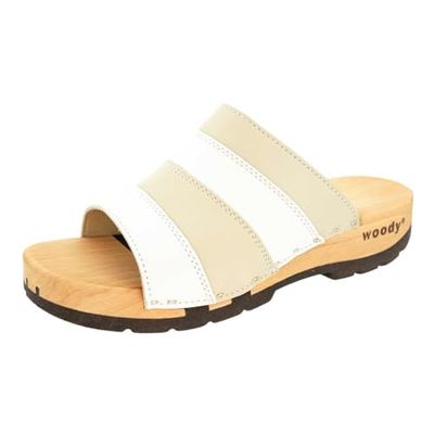 Woody Femme Yvonne Sabot, Blanc crème, 41 EU