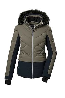 killtec Donna Giacca da sci trapuntata/giacca funzionale con cappuccio con zip e paraneve KSW 102 WMN SKI QLTD JCKT, camel, 46, 42039-000