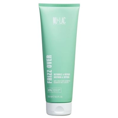 MULAC | FRIZZ OVER - Shampoo Anticrespo, con Tensioattivi di Origine Vegetale, Latte di Cocco e Avocado, per Capelli Danneggiati e Crespi, Formula Vegan, 250ml
