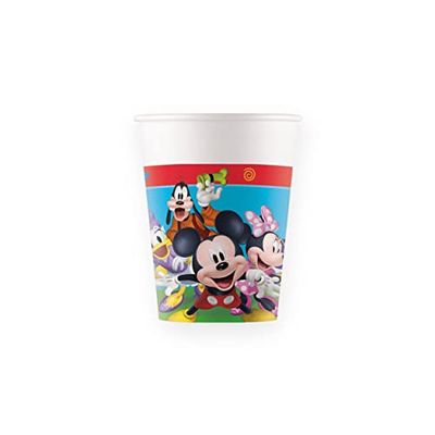 ALMACENESADAN, 2068; 8 Mickey Mouse Cardboard Cups; Reusable Great for Parties and Birthdays