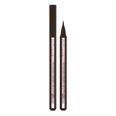 Maybelline New York Eyeliner in penna Hyper Easy, Tratto Continuo, Facile da Applicare, Punta Iper Flessibile, Pitch Brown (810)
