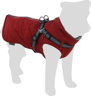 Flamingo Abrigo de Invierno para Perros Duker Rojo - Tamaño 30cm (A: 30 cm, B: 33 cm, C: 49 cm) - Ideal para Jack Russell, Cocker Spaniel, Bulldog Francés, Shih Tzu y Dachshund