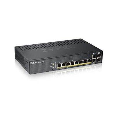 Zyxel Switch PoE+ inteligente de 8 puertos Ethernet Gigabit con 130 vatios y 2 puertos combo Gigabit y modo Cloud híbrido [GS1920-8HPv2]