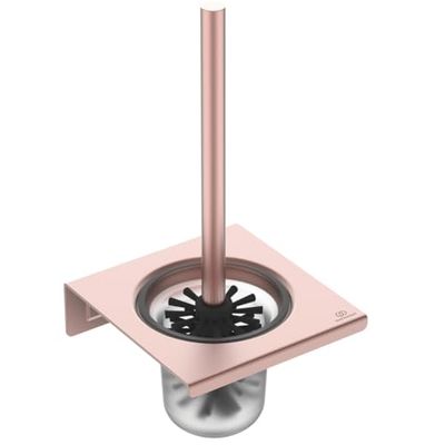 Ideal Standard BD593RO Brosse WC en Aluminium avec Support en Verre Rose