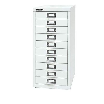 BISLEY MultiDrawer, 29-serie, DIN A4, 10 laden, metaal, 696 verkeerswit, 38 x 27,9 x 59 cm