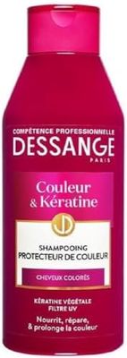 DESSANGE - Shampoing Protecteur Couleur & Kératine - Formule Enrichie En Kératine Végétale & Filtre UV - Nourrit, Répare, Prolonge La Couleur - Pour Cheveux Colorés - 250 ml