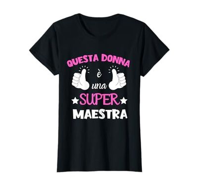 Questa Donna Super Maestra Scuola Insegnante Idea Regalo Maglietta