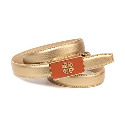 Anthoni Crown Ledergürtel Cinturón, Gold, 85 para Mujer