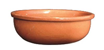 TEGAMINI GRANDI (SET 8 PEZZI) IN TERRACOTTA. DIAMETRO CM. 15, ALTEZZA CM. 5. TEGAME IN TERRACOTTA PER IL FORNO FATTO A MANO CON CRISTALLINA MADE IN ITALY