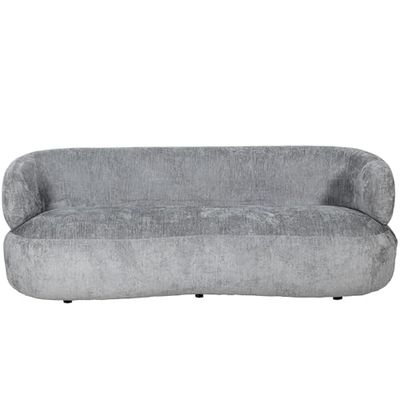 DRW Canapé 3 Places en Tissu Gris 231 x 78 x 91 cm, 231x78x91 cm