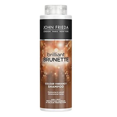 John Frieda Brilliant Brunette Colour Vibrancy Shampoo for Brunette Hair, Moisturising Shampoo for Brown Hair , 500 ml, Pack of 1