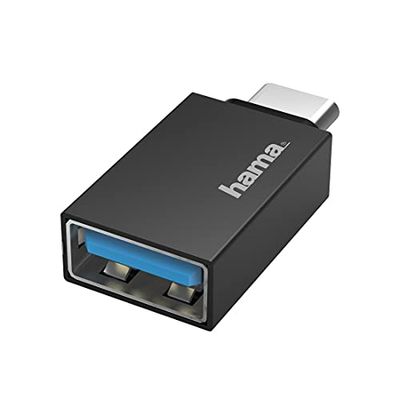 Hama Adaptateur USB C vers USB 3.2 Garantie 10 Ans (Adaptateur USB-C Male vers USB-OTG Femelle) Noir