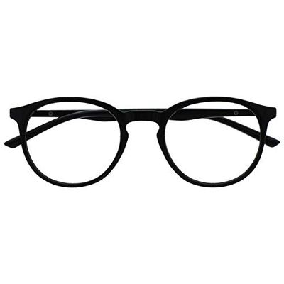 OPULIZE Met Lunettes de Lecture Monture Ronde et Mince Charnières à Ressort Anti-Rayures Noir Hommes Femmes R60-1 +3.00