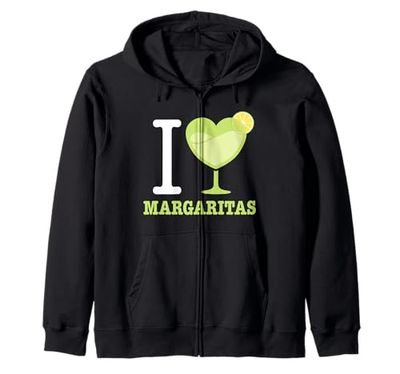 I Love Margaritas Bicchiere a forma di cuore per margarita Felpa con Cappuccio