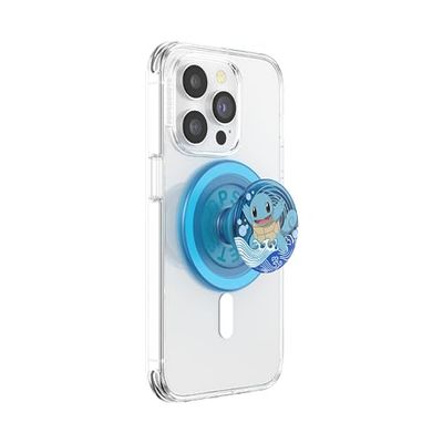 PopSockets: PopGrip Round per Magsafe - Anello Adattatore per MagSafe Incluso - Supporto e Impugnatura per Telefoni Cellulari e Custodia con un Top Intercambiabile - Pokémon - Squirtle Water