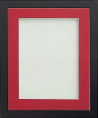 Frame Company Allington Black Photo Frame with Red Mount, 6x4 for 4x3 inch, fitted with perspex