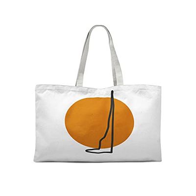 Bonamaison Printed Tote Bag, Reusable Grocery Bag, Shopping Bag, Machine Washable, Foldable, Canvas Cloth Bag with Handles, 47x42 Cm
