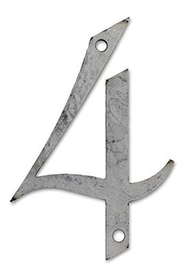 Chapuis CPF4 Numéro à Peindre 4 Police French Acier, Gris, 12 cm