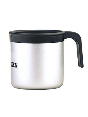 LAKEN 8.41254E + 12 Caneca de alumínio com borda de plástico preta e pega 0,4 L, cinzento claro, 1 unidade (embalagem de 1)