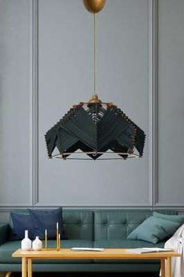 Opviq Emerald Green Chandelier, altezza 20 cm x larghezza 35 cm, corpo in plastica, attacco E27 (massimo 40 W), cavo da 60 cm | Illuminazione elegante per gli spazi moderni