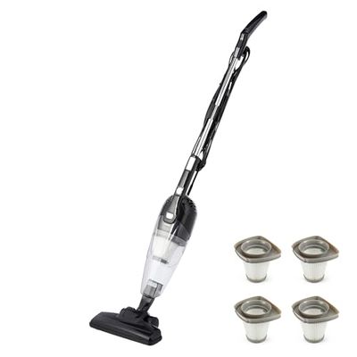 Amazon Basics Aspirador Escoba 2 en 1 con Cable + Filtros HEPA de Recambio (Pack de 4) - Aspirador Ligero, Motor Eco, Filtros Lavables