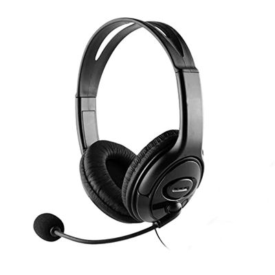 CoolChat U1 - Cuffie per chat in linea con microfono, controllo volume in cavo, leggeri, archetto regolabile, cavo 2 m, connessione USB, per PC portatile