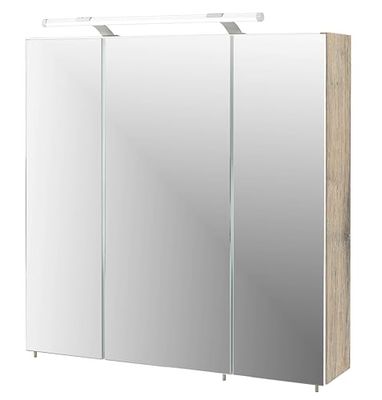 Schildmeyer 133075 Trient Armário com espelho, 70 x 16 x 75 cm, decoração de carvalho selvagem